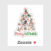 ネコのクリスマスツリー ネコ好きのためのクリスマス シール (シート)