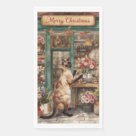 ネコのクリスマスフラワーアレンジメント花屋