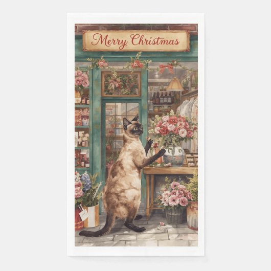 ネコのクリスマスフラワーアレンジメント花屋 (正面)