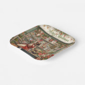 ネコのクリスマスフラワーアレンジメント花屋 ペーパープレート (傾斜あり)