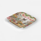 ネコのクリスマスフラワーアレンジメント花屋 ペーパープレート (傾斜あり)