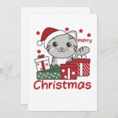 ネコのクリスマスプレゼント　冬　動物　ネコ シーズンカード (正面/裏面)