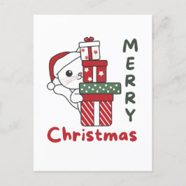ネコのクリスマスプレゼント　冬　動物　ネコ シーズンポストカード