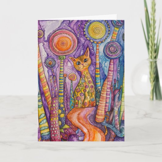 ネコのグッド ファンキー キャット グリーティング カード (正面)