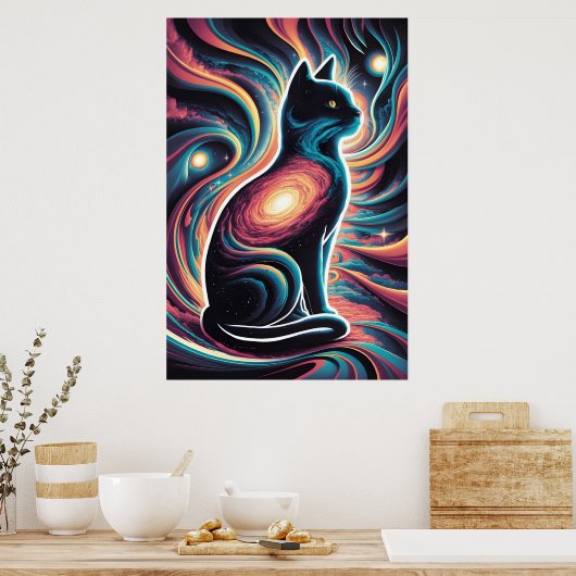 ネコのコスモス ポスター (キッチン)