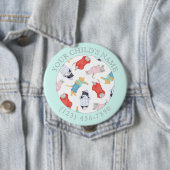 ネコのズボン 子ども用 ID ボタン - 水色 缶バッジ (インサイチュ)