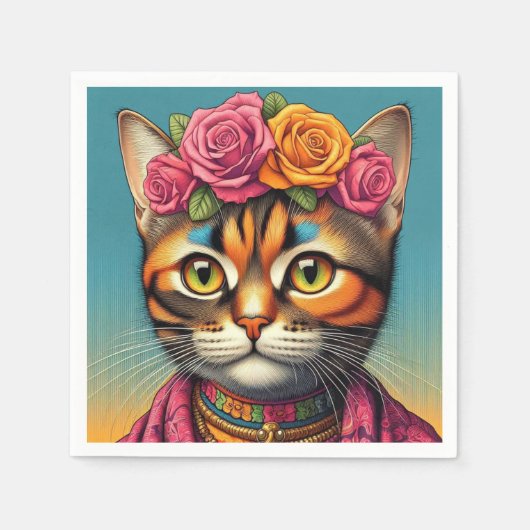 ネコのナプキン！ スタンダードカクテルナプキン (正面)