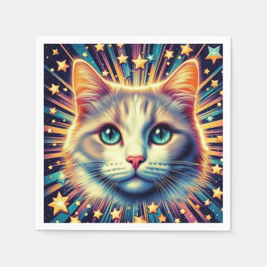 ネコのナプキン！ スタンダードカクテルナプキン (正面)