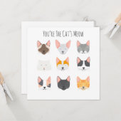 ネコのニャー誕生日考えの仲間 カード (正面/裏面インサイチュ)