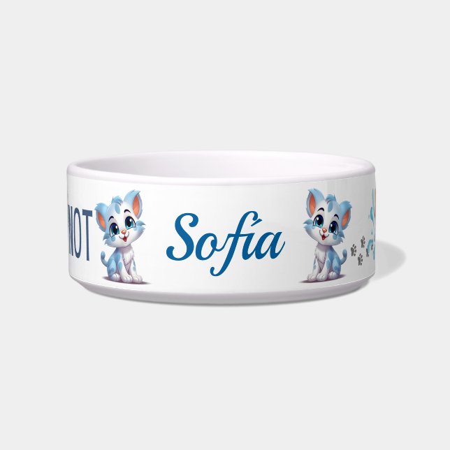 ネコのネズミの魚を飲む、またはパーソナライズされたしない ボウル (正面)