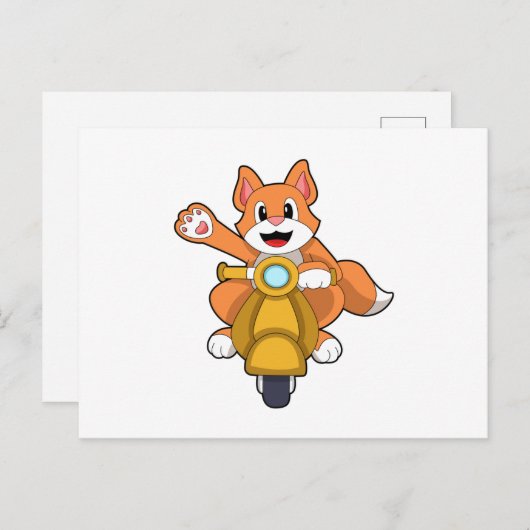 ネコのバイク乗りとスクーター.PNG ポストカード (正面/裏面)