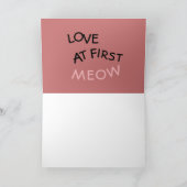 ネコのバレンタインデーカード、初めての瞬間に恋に落ちた、ネコ カード (内部)