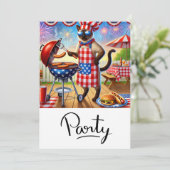 ネコのバーベキュー・パーティー　４日　独立記念日 招待状 (スタンド正面)