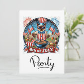 ネコのバーベキュー・パーティー 4日7月 独立記念日 招待状 (スタンド正面)
