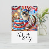 ネコのバーベキュー・パーティー 4日 独立記念日 招待状 (スタンド正面)