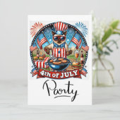 ネコのバーベキュー・パーティー　7月4日　独立記念日 招待状 (スタンド正面)
