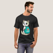 ネコのママ、ネコ好きな女性と子犬たち、私はママが大好き Tシャツ (正面フル)