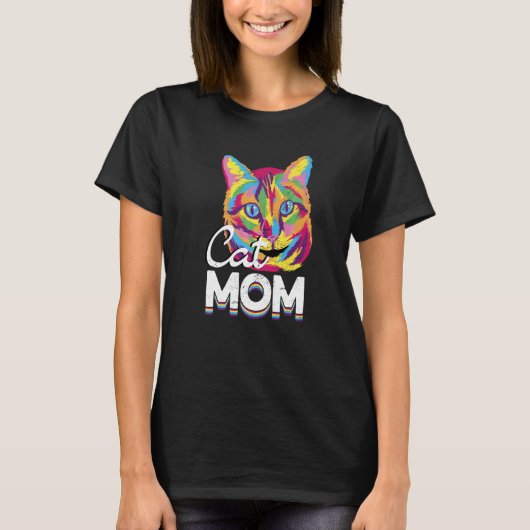 ネコのママ ネコ ネコ飼い ネコ 1 Tシャツ (正面)