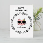 ネコのママ　ハッピー・マザーズ・デー 箔シーズンカード (立ち正面)