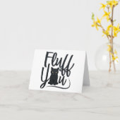 ネコのユーモアよ空白のり カード (黄色い花)