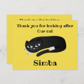 ネコの世話をしてくれてありがとう ポストカード (正面/裏面)