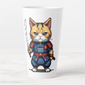 ネコの侍 カフェラテマグ (正面)