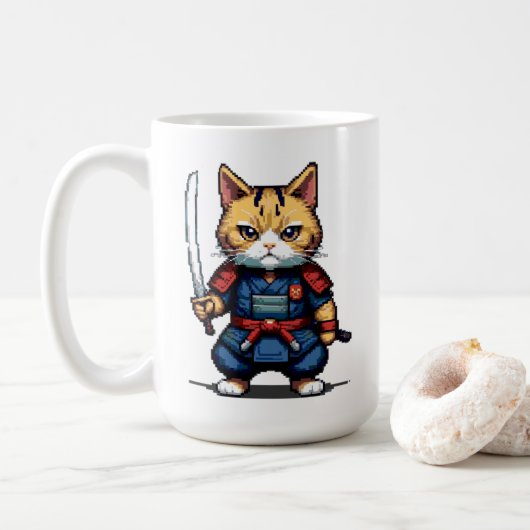 ネコの侍 コーヒーマグカップ (ドーナツ)