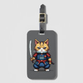 ネコの侍 ラゲッジタグ (正面縦)