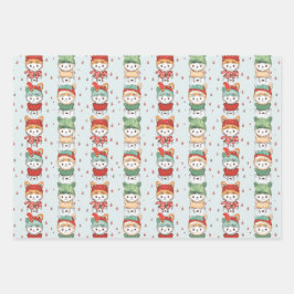 ネコの冬のワンダーランド ラッピングペーパーシート