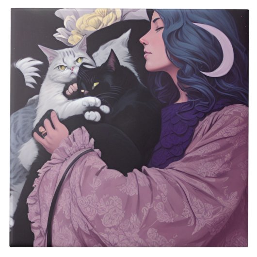 ネコの女神 タイル (正面)