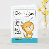 ネコの強さ – コーヒーをこぼす カード (黄色い花)