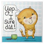 ネコの強さ – コーヒーをこぼす タイル (正面)