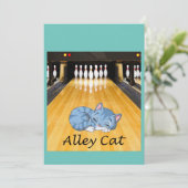 ネコの昼寝ボウリングパーティー 招待状 (スタンド正面)