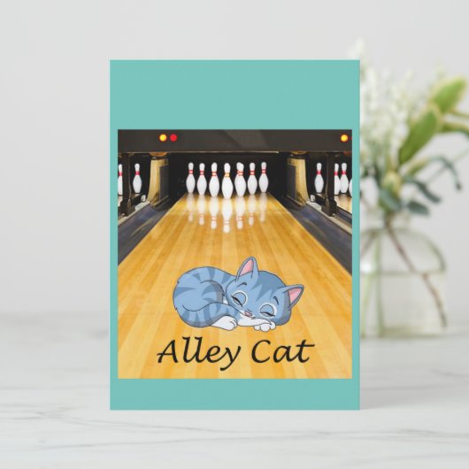 ネコの昼寝ボウリングパーティ 招待状 (スタンド正面)
