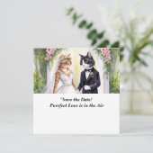 ネコの結婚式 Save the Date 招待状 (スタンド正面)