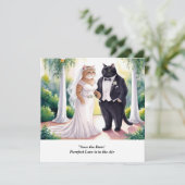 ネコの結婚式 Save the Date 招待状 (スタンド正面)