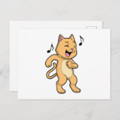 ネコの音楽とダンス ポストカード (正面/裏面)