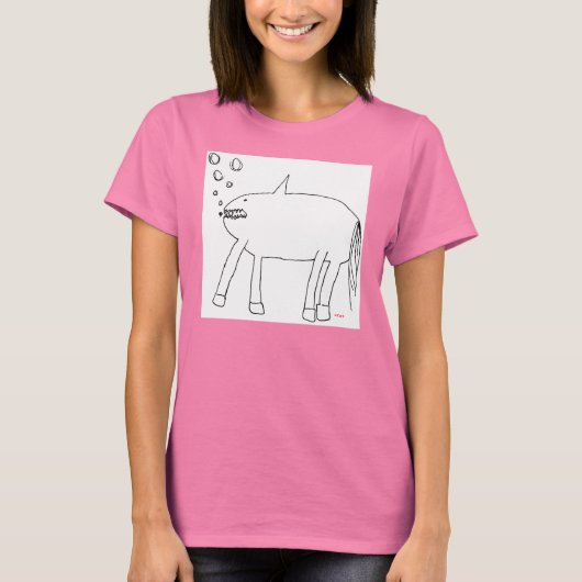 ネコの驚くべきシャークの馬 Tシャツ (正面)