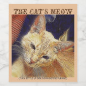 ネコの鳴き声….ターンボトルを逆にする3 ワインラベル (シングルラベル)