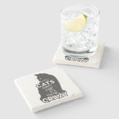 ネコはあなたは気にいもしな熱狂するい ストーンコースター (横)