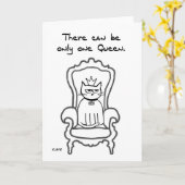 ネコは女王さま カード (黄色い花)