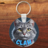 ネコをカチカチと鳴らす キーホルダー (正面)