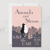 ネコをテーマにしたウェディングデザイン 招待状 (正面)