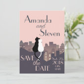 ネコをテーマにしたウェディングデザイン 招待状 (スタンド正面)