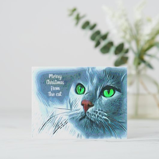 ネコアートからの美しいメリークリスマス ポストカード (スタンド正面)