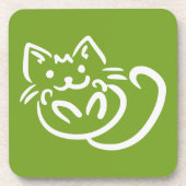 ネコイラストレーションカスタムカラーコースター コースター (正面)