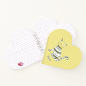 ネコイラストレーションブルーとブラウンストライプズ ノートブック (内部)