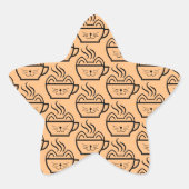 ネコカフェパターン 星シール (正面)