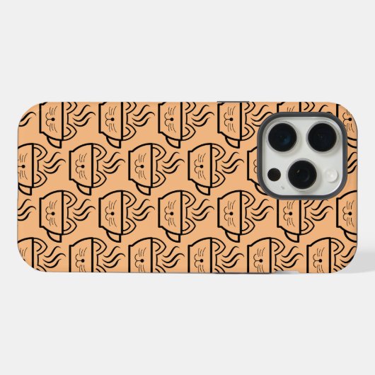 ネコカフェパターン iPhoneケース (裏面横)