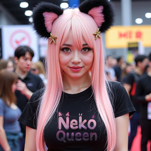 ネコクイーンアニメ猫好き トライブレンドTシャツ